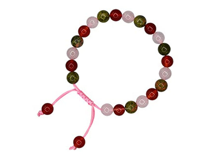 Amazing Gemstone Bracelet for Fertility Luck Manifestation - Fertility Crystals Carnelian Unakite Rose Quartz Bracelet Set for Men Women Healing Calming Anxiety Stress Relief Gifts (Adjustable) - color: Fertility