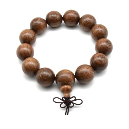 Zen Dear Unisex Natural Silkwood Tibetan Buddhism Meditation Prayer Bead Necklace Japa Mala Beads Bracelets - style: 18mm 13 Beads