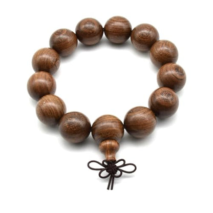 Zen Dear Unisex Natural Silkwood Tibetan Buddhism Meditation Prayer Bead Necklace Japa Mala Beads Bracelets - style: 18mm 13 Beads