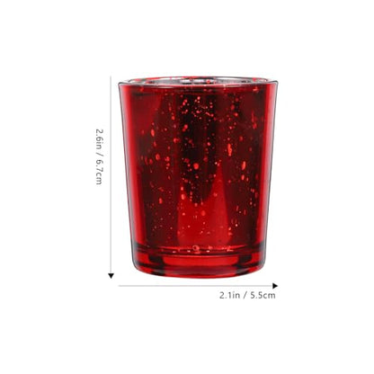 VOSAREA 2pcs Tea Light Candle Holders Red Altar Holders Home Decor Centerpiece