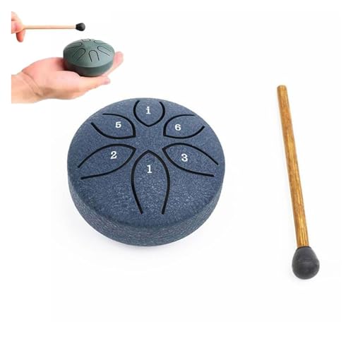 3-Inch 6-Tone Steel Rain Drum – Compact Harmonic Tool for Serenity(Navy) - color: Navy