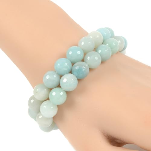 Justinstones Gemstone Crystals Chakra Beads Bracelet Crystal Healing 10mm Round Stretchable Bracelet for Her Gift - color: Faceted Amazonite
