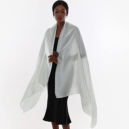 Womens Scarf Pashmina Shawls and Wraps for Evening Dresses Like Chiffon Silk Scarf for Bridal Wedding - color: Light Green