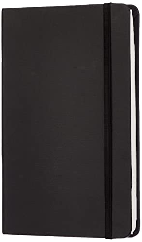 Amazon Basics Classic Blank Notebook, 240 Pages, Hardcover, Black, 5 x 8.25-Inch - size: 1 Pack, style: Unruled