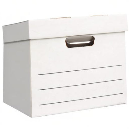 Amazon Basics Medium Duty Storage/Filing Boxes with Lid and Handles, Legal/Letter Size, Collapsible, Foldable, Tape-Free Assembly, 16.2" L x 12.5" W x 10.5" H, White, 12-Pack - style: Medium Duty 12-pack