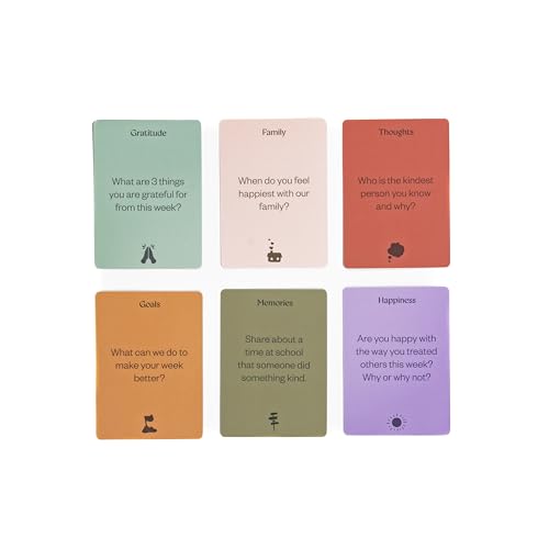 Gratitude Gifted Family Conversation Card Game with Brown 5-Minute Guided Gratitude Journal for Men & Women