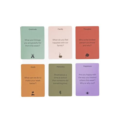 Gratitude Gifted Family Conversation Card Game with Brown 5-Minute Guided Gratitude Journal for Men & Women