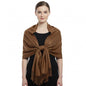 Peach Couture Women’s Pashmina Shawl Wrap – Warm Long Large Scarf for Evening Dress, Bridesmaid, Wedding & Bridal Wear - color: Chocolate Brown