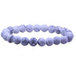 Amandastone Natural Gemstone 8mm Round Beads Stretch Bracelet 7 Inch - color: Matt howlite