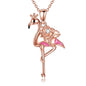 Animal Necklace 925 Sterling Silver Pendant Jewelry Gift for Women Animal Lover - style: Flamingo