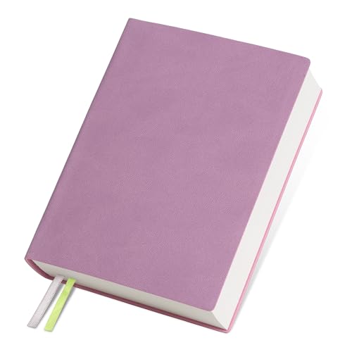 Thick Blank Journal Notebook 400Pages Sketch Book Blank Journal Unlined No Lines Soft Leather A6 (3.9 × 5.5) Journal Leather Notepad Drawing Book Memo Writing Sketch Pad Diary Notebook - color: Taro Purple-400 Page