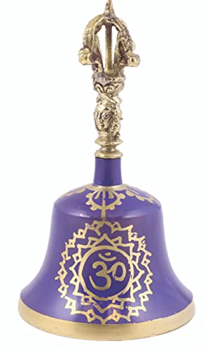 SOUL STICKS 7 Chakras Bronze Tibetan Buddhist Religious Metaphysical Meditation Ritual Altar Bells 6.25 (Purple) - color: Purple