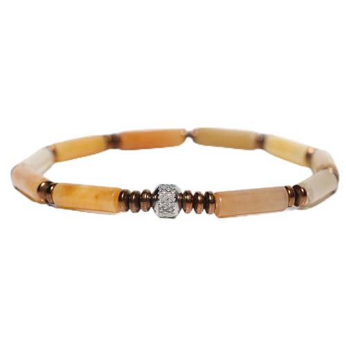 Tigranes Premium Natural Stone Bracelet Collection – Handmade Gemstone Jewelry in Luxury Branded Gift Box - style: Yellow Aventurine