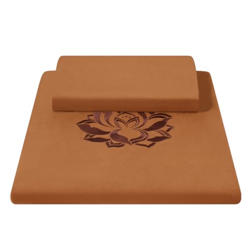 Square Meditation Cushion Mat Set with Washable Velvet Cover, Larger Thick Yoga Mat Bolster Floor Pillows Seating for Adults Upgraded Meditation Accessories yellow-70 * 5cm - color: Yellow, size: 70*5cm