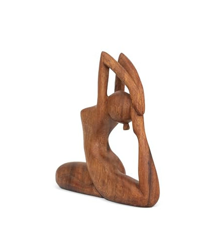G6 Collection 8" Wooden Handmade Yoga Statue, Yoga Meditation Room Decor, Yoga Decorations for Home, Gift for Yoga Lover, Zen Gift Ideas, Figurine Office Studio Sculpture Yogi, One-Legged King Pigeon - style: One-Legged King Pigeon
