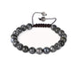 AD Beads Unisex 8mm Gemstone Bracelets Healing Macrame Adjustable 7-9 Inches || wear this healing natural gemstone bracelet help to erase your pain and fear || recover your energy||| - color: Larvikite
