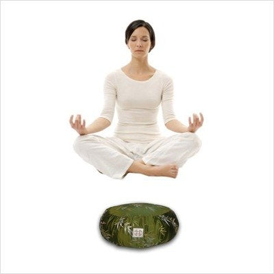 Zafu Meditation Cushion, Brocade Bamboo Night