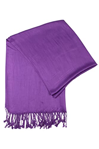 Sakkas 78" X 28" Rayon from Bamboo Soft Solid Pashmina Feel Shawl/Wrap/Stole - color: Purple