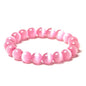 Fuqimanman2020 Healing Natural Stone Stretch Bracelet Strand Chakra Crystal Beaded Energy Reiki Spirituality for Women Conservancy Meditation Protection Jewelry - color: Pink