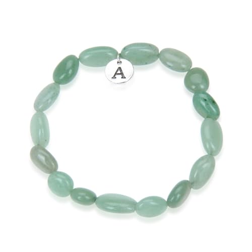 Adabele 1pc Natural Stretch Gemstone Bracelet 7mm-10mm Free Form Bead 7 Inch 7.5 Inch Healing Crystal Engergy Quartz Chakra Jewelry Women Birthday Gift - color: Green Aventurine, size: 7 Inch (bead size 7-10mm)