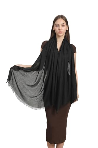 Women Scarf Summer Large Long Lightweight Beach Shawl Wrap Effortless Elegance Comfort - color: Black - 3301