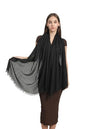 Women Scarf Summer Large Long Lightweight Beach Shawl Wrap Effortless Elegance Comfort - color: Black - 3301