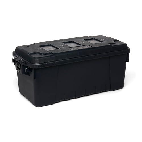Plano Storage Trunk, Black, Medium, Lockable Storage Box, Airline Approved Sportsman Trunk, Hunting Gear and Ammunition Bin, Heavy-Duty Containers for Camping, 68-Quart - color: Black, style: Medium