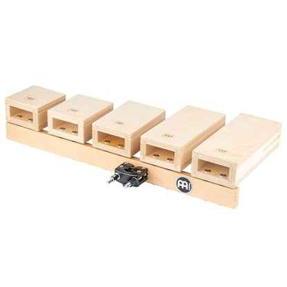 Meinl Percussion Wood Temple Blocks with Mount, Five Pitches from Low to High, 100% Baltic Birch, 2-Year Warranty (TMWTB)