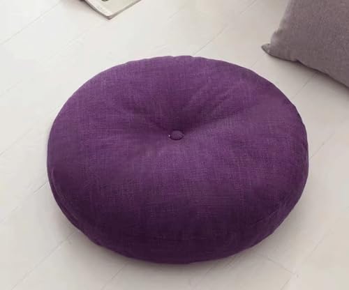Japanese Round Futon,Large Linen Tatami Floor Pillow,Thicken Tufted Cotton Seat Cushion,Solid Color Floor Cushion,Yoga Meditation Cushion Balcony Outdoor(Size:50x50cm(20x20inch),Color:G) - color: G, size: 50x50cm(20x20inch)