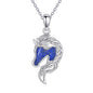 Animal Necklace 925 Sterling Silver Pendant Jewelry Gift for Women Animal Lover - style: Horse-lapis lazuli