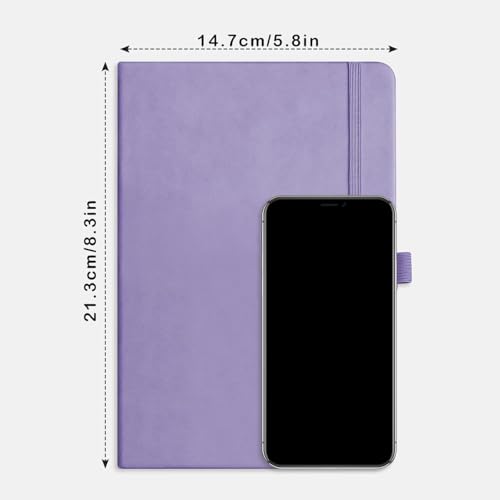 1pc Blank Journal Notebook, 192 Pages, A5 Medium Size (5.7'' x 8.3''), Leather Hardcover, 100 GSM Thick Paper, for Sketching, Drawing, Painting（Pale purple）