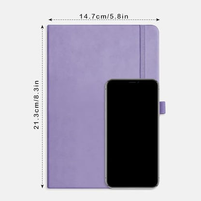1pc Blank Journal Notebook, 192 Pages, A5 Medium Size (5.7'' x 8.3''), Leather Hardcover, 100 GSM Thick Paper, for Sketching, Drawing, Painting（Pale purple）
