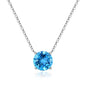 Ursilver Mothers Day Gifts - Birthstone Necklace for Women 925 Sterling Silver Round Birthstone Necklace Birthday Gifts 12 Months Necklaces for Women Jewelry Gift - color: silver-11-Nov-Topaz Blue