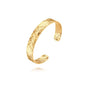 POTESSA 18K Gold Plated Cuff Bracelets Adjustable Dainty Bangle Handemade Jewelry for Women - style: Hammered