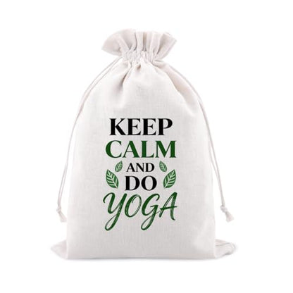 Yogis Meditation Healing Calming Gifts Drawstring Yoga Bag Accessory Storage Bag for Women Yoga Learners Trainers Positive Inspirational Gift Small Cinch Yogis Organizer Pouch 7.8 * 11.8 Inches