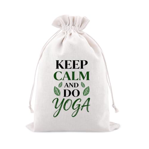 Yogis Meditation Healing Calming Gifts Drawstring Yoga Bag Accessory Storage Bag for Women Yoga Learners Trainers Positive Inspirational Gift Small Cinch Yogis Organizer Pouch 7.8 * 11.8 Inches