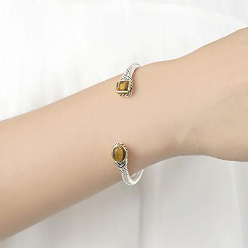 Jewel Bracelet Designer Brand Inspired Women Jewelry 4.5mm Thin Twisted Cable Wire Bangle Gem Stone Christmas Day Gift