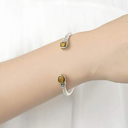 Jewel Bracelet Designer Brand Inspired Women Jewelry 4.5mm Thin Twisted Cable Wire Bangle Gem Stone Christmas Day Gift