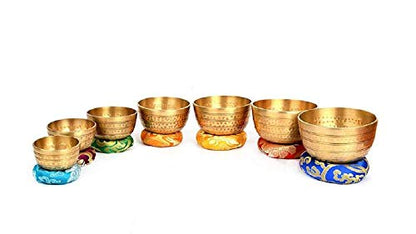SBN Chakra Healing Tibetan Bronze Singing Bowl 7 Sets of Meditation Bowls from Nepal