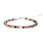 Crystal Bracelet for Women, Natural 4mm Faceted Beads Adjustable Bracelet, Small Beaded Healing Gemstone Bracelet - color: Multicolor Tourmaline