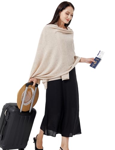 Soft Cashmere Blend Wrap Chic Scarf Stole for Women Wayfarer Travel Extra Large 87"x28" - color: Mottle Camel