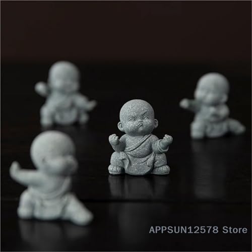 Buddha Statue, Mini Buddhist Monk, Kung Fu Monk, Zen Garden Decoration, Meditation, Home Aquarium Decoration(A7)