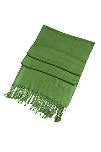 Sakkas 78" X 28" Rayon from Bamboo Soft Solid Pashmina Feel Shawl/Wrap/Stole - color: Apple Green