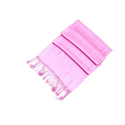 Sakkas Large Soft Silky Pashmina Shawl Wrap Scarf in Solid Colors - color: Blush Pink