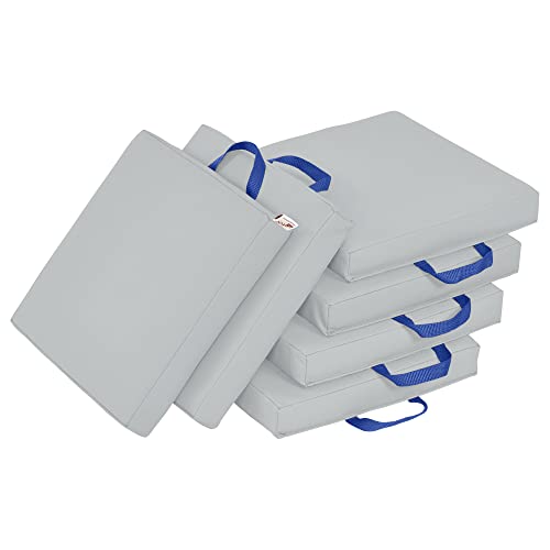 ECR4Kids SoftZone Floor Cushions, Square, Flexible Seating, Light Grey, 6-Piece - color: Light Grey