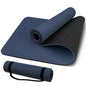 PAIDU Yoga Mat Non Slip Anti-tear,extra thick-2/5 inch（10MM）High Resiliency Professional POE Yoga Mats for Women Men Kids,72"x24"inch,Workout, Yoga, Pilates and Floor Exercise, with Carrier Strap - color: Navy blue & Black
