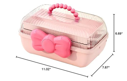 Zerodis Girls Receiving Storage Box with Movable Partition Design 3 Layer Desktop Desk Organizer for Hair Accessories, Toys, Screws, Nuts Plastic 10.8 X 5.7 X 5.9in ()