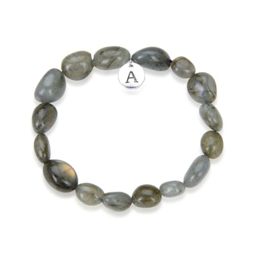 Adabele 1pc Natural Stretch Gemstone Bracelet 7mm-10mm Free Form Bead 7 Inch 7.5 Inch Healing Crystal Engergy Quartz Chakra Jewelry Women Birthday Gift - color: Labradorite, size: 7.5 Inch (bead size 7-10mm)