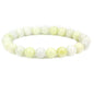 Keleny Gem Semi Precious Gemstones 8mm Natural Quartzite Stone Round Beads Rock Crystal Jasper Stretch Bracelet 7 Inch Unisex - color: 8mm Yellow Lvory Jasper