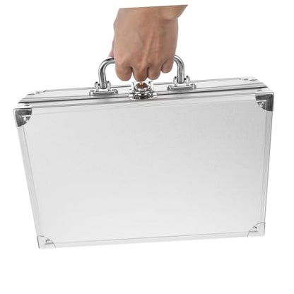 OSALADI Portable Aluminum Alloy Storage Box Tool Boxes for Boys and Girls Compact Briefcase Microphone Holder Aluminum Carry Case